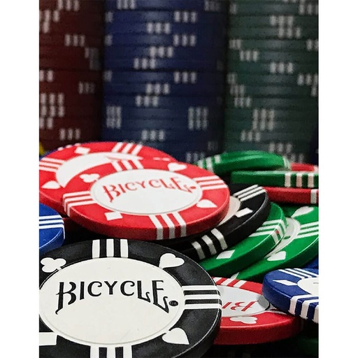 [LP1SGMU01] Bicycle Poker Chip with Casino Tray Board Game Set of 100