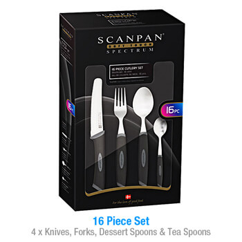 [SSBC001] Scanpan Spectrum 16pc Black/Grey Cutlery Set
