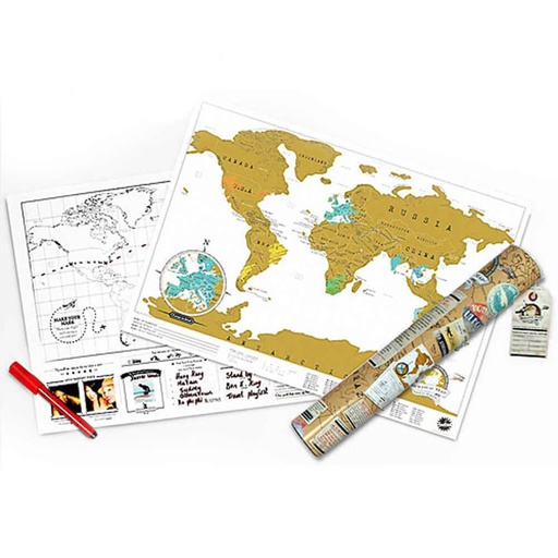 [MAPS003] World Map Scratchie Travel Edition